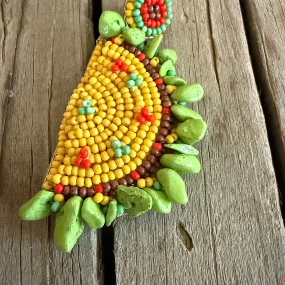 Taco Beaded Colorful Earrings 🌮 - Picture 3 of 4